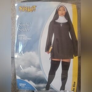 Sinful Sister Costume with Black Dress and Thigh Highs
